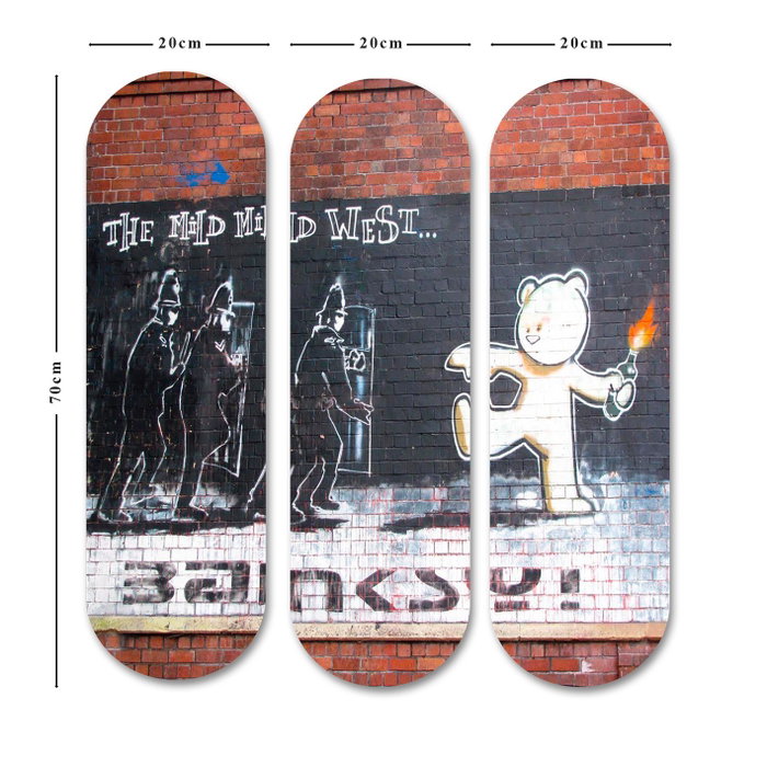 Wallity Cuadro Decorativo de MDF Multicolor (3 Piezas)